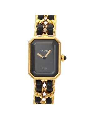 Chanel Premiere L Vintage Watch Black Gold